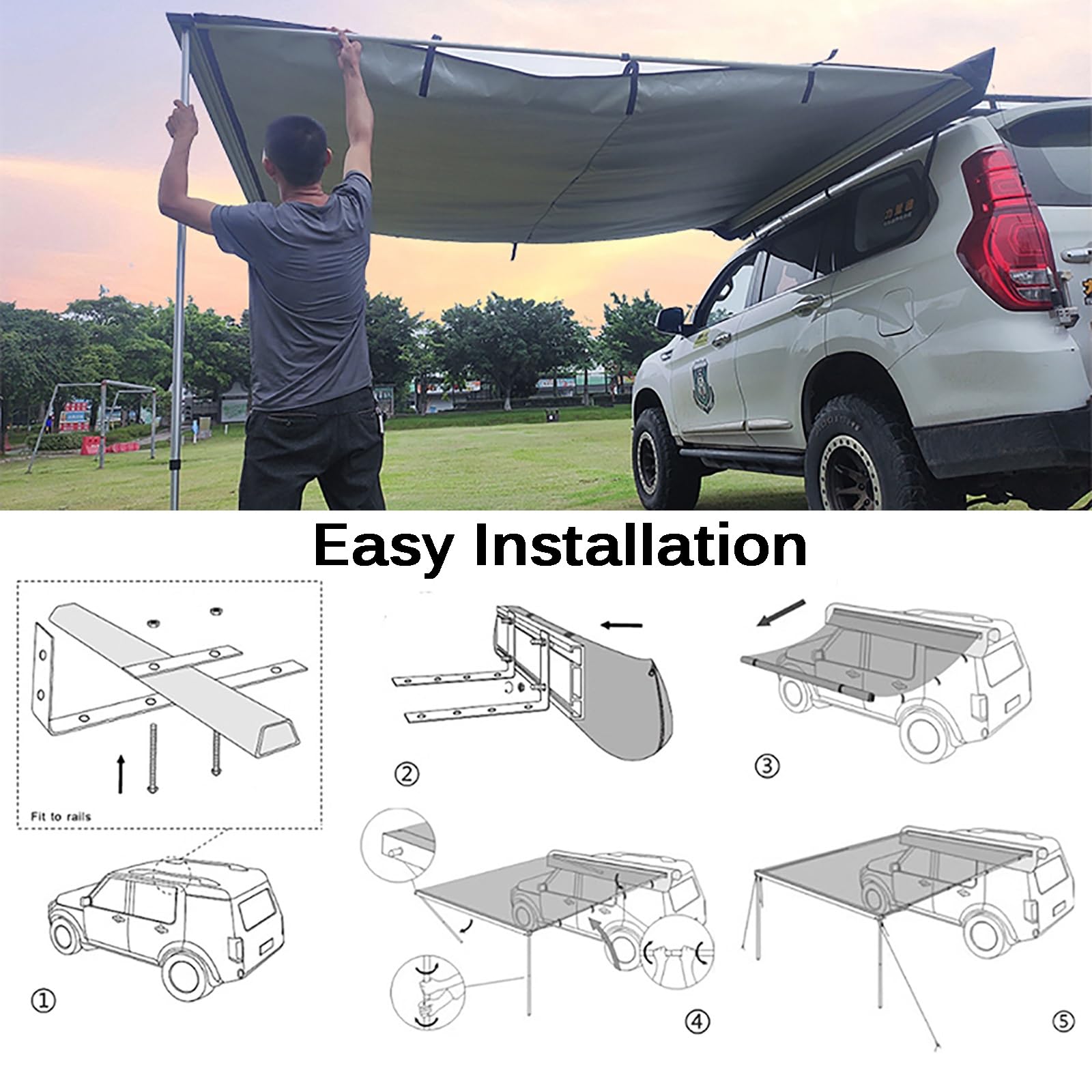 RVカーサイドオーニング(タープ) Amazon.co.jp: JCSRYD カーサイドタープ ワンタッチ 車オーバー